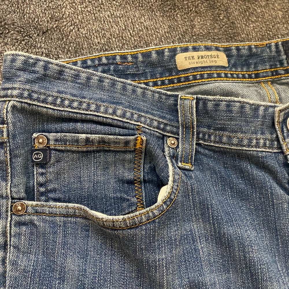 AG Adriano Goldschmied Men's Straight Blue Jeans The protege - Picture 5 of 8
